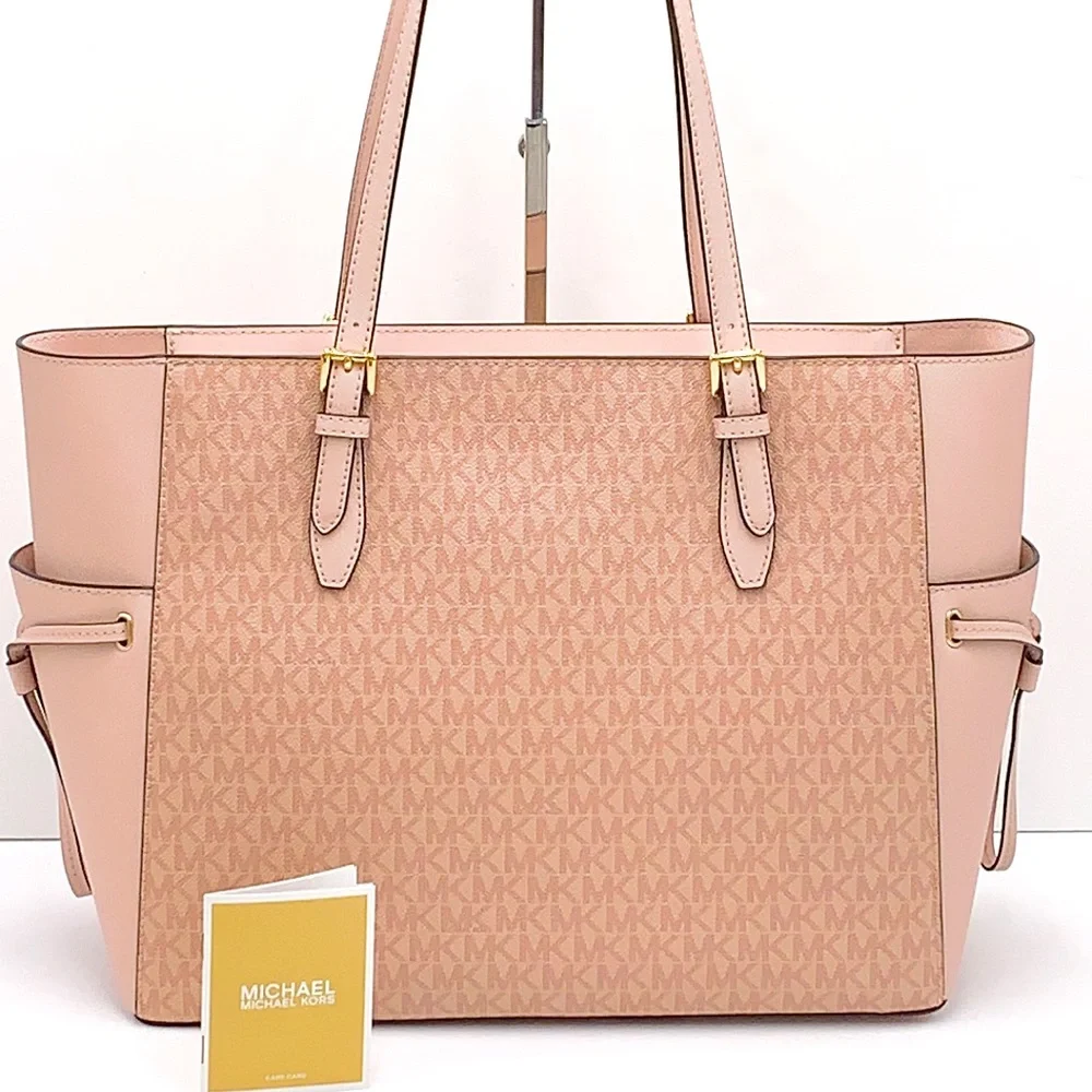 MICHAEL KORS GILLY LARGE DRAWSTRING TRAVEL TOTE BALLET SIGNATURE COLOR - Picture 2 of 14